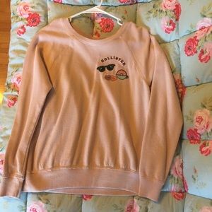 Hollister Pink Embroidered Sweatshirt Sz Medium